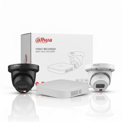 Beveiligingscameraset Dahua 8MP Turret 4K met microfoon 24/7 kleurenbeeld