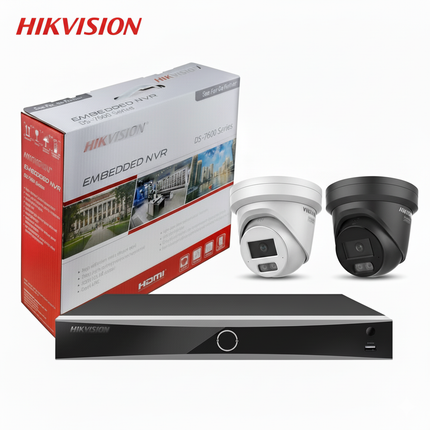 Beveiligingscameraset Hikvision beveiligingscameraset Turret 4K 8 MP ColorVu (24/7 kleurenbeeld) + microfoon