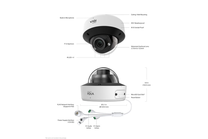 ip-camera.live Vigi InSight S245ZI VIGI 4MP IR Gemotoriseerde Varifocale Dome 5x zoom