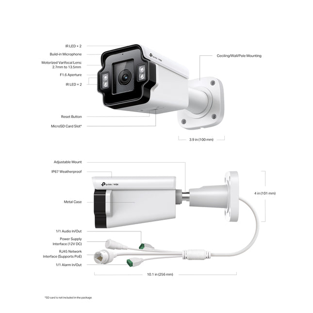 ip-camera.live Vigi S345ZI Gemotoriseerde Varifocale Bulletcamera met 5× Zoom en 60m IR