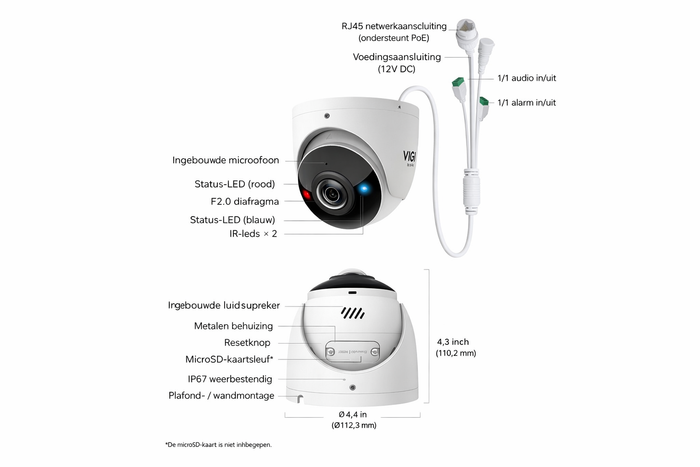 ip-camera.live VIGI Insight S485PI 4K Panorama 180 graden camera met AI