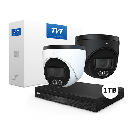 TVT4000 Starlight 4MP Dome Bewakingscamera set met geluidsopname