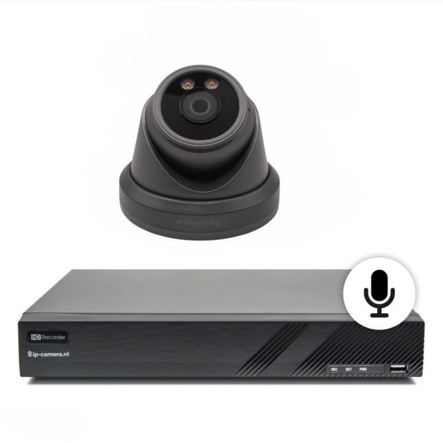 Beveiligingscamera set Pro dome zwart Sony 6mp full color starlight Cmos en microfoon