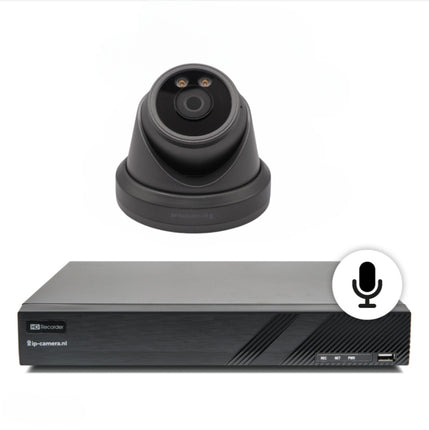 Security camera set Pro dome black Sony 6mp full color starlight CMOS and microphone 