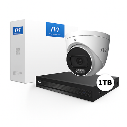 TVT2000 Starlight 2MP Dome Bewakingscamera set met geluidsopname