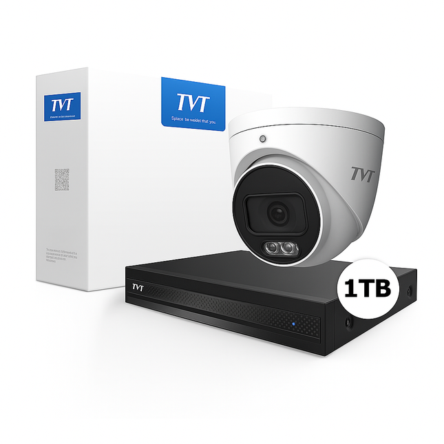 TVT2000 Starlight 2MP Dome Bewakingscamera set met geluidsopname