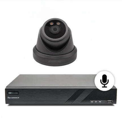 Drahtloses Kameraset Pro Dome schwarz Sony 6MP Vollfarb-Starlight-CMOS und Mikrofon 