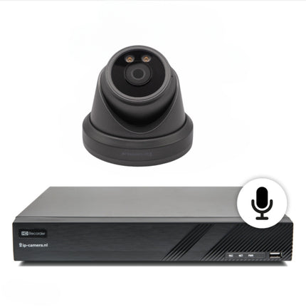 Drahtloses Kameraset Pro Dome schwarz Sony 6MP Vollfarb-Starlight-CMOS und Mikrofon 